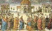 PERUGINO, Pietro Christ Giving the Keys to St. Peter Sweden oil painting artist
